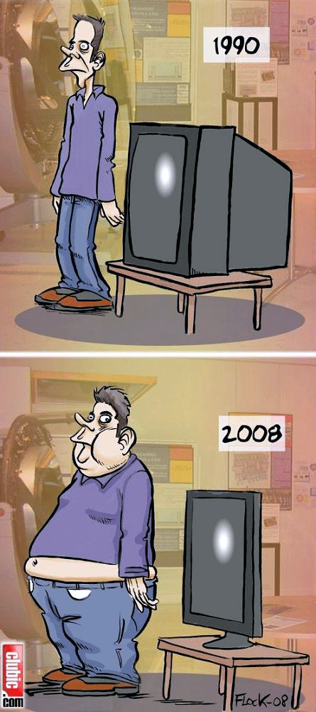Relación entre la televisión y la barriga